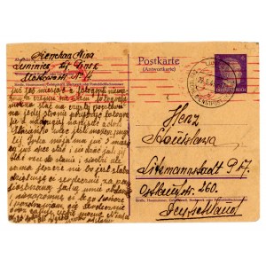 Postcard of a Polish woman from Ukraine to her family in Litzmannstadt (Lodz), 1943 (128)