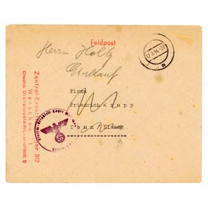 Envelope from Warsaw camp to Krupp Plant from central replacement camp in Warsaw, 1944 (133)