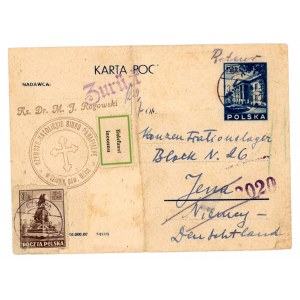 Card searching for a former prisoner in concentration camps by a priest in Człopa, 1946 (136)