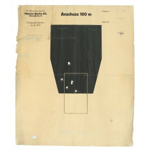 Tarcza strzelnicza z nadrukiem Mauser Werke AGObernsdorf, 1937r (216)