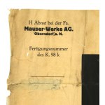 Tarcza strzelnicza z nadrukiem Mauser Werke AGObernsdorf, 1937r (216)