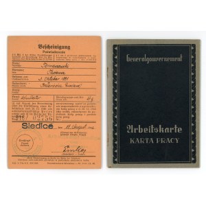 GG, Poświadczenie i karta pracy dyrektora Szkoły Rolniczej, Siedlce, 1942 r. (916)