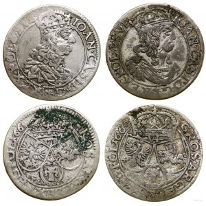 Polen, Satz: 2 x Sixpence, 1660 und 1661 TLB, Krakau