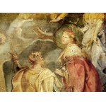 Peter Paul Rubens, Siegen 1577 - 1640 Antwerp, And attributed to workshop, The Madonna and child in the lap of St. Anne, venerated by saints of the House of Habsburg