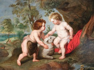 Peter Paul Rubens, Siegen 1577 - 1644 Antwerp, attributed to his workshop, The Infant Jesus and the Boy John