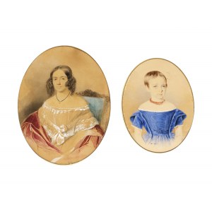 Pair of portraits, mid 19th century