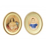 Pair of portraits, mid 19th century
