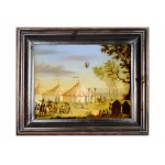 Montgolfier above a French military camp, 19th century