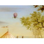 Montgolfier above a French military camp, 19th century