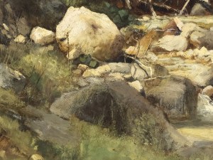 Emilie Mediz-Pelikan, Vöcklabruck 1861 - 1908 Leubnitz-Neuostra, Brook landscape