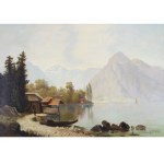 Johann Jungblut, Germany 1860 - 1912, Motif at an alpine lake