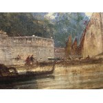 Félix Ziem, 1821 - 1911, Voiliers et gondole devant les Jardins Francais, Venise