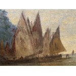 Félix Ziem, 1821 - 1911, Voiliers et gondole devant les Jardins Francais, Venise