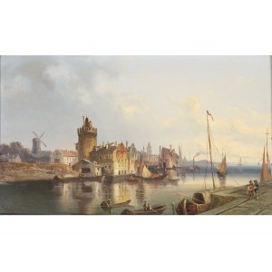 Karl Kaufmann, Neuplachowitz 1843 - 1905 Vienna, Dutch coastal landscape