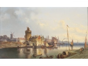 Karl Kaufmann, Neuplachowitz 1843 - 1905 Vienna, Dutch coastal landscape