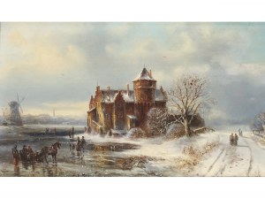Karl Kaufmann, Neuplachowitz 1843 - 1905 Vienna, Dutch winter landscape