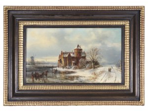 Karl Kaufmann, Neuplachowitz 1843 - 1905 Vienna, Dutch winter landscape