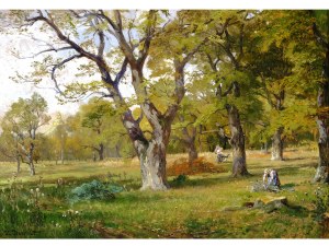 Hugo Darnaut, Dessau 1851 - 1937 Vienna, women collecting brushwood in the Vienna Prater