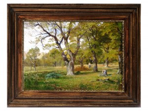 Hugo Darnaut, Dessau 1851 - 1937 Vienna, women collecting brushwood in the Vienna Prater