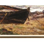 Josef Wopfner, Schwaz, Tirolsko 1843 - 1927 Mníchov, priradené, Lode na brehu