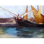 Alfred Zoff, Graz 1852 - 1927 Graz, Ship in the harbor