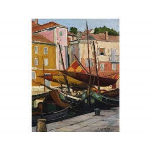 Max Neuböck, Graz 1893 - 1960 Viedeň, Rybárske člny v kanáli