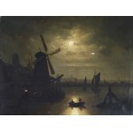 Heinrich Dahmen, Krefeld 1876 - 1940 Krefeld, Evening harbor atmosphere in Holland
