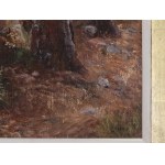 Otto Luhde, 1874 - 1957, Forest path with a view of the Dürnstein ruins