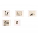 Johann Nepomuk Geller, Vienna 1860 - 1954 Weissenkirchen in der Wachau, 5 ink drawings with motifs from the Wachau region