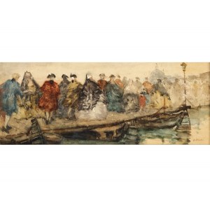 Carnival in Venice, watercolor on paper