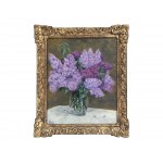 Bouquet of lilacs, Oil on cardboard