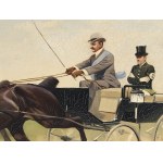 Carriage race, Oil on cardboard