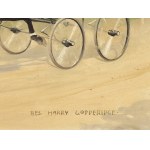Carriage race, Oil on cardboard