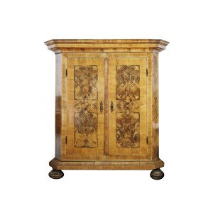 Baroque cabinet, 18th century, veneered and inlaid