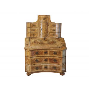 Attached writing cabinet, 18th century, veneered and inlaid