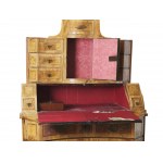 Attached writing cabinet, 18th century, veneered and inlaid