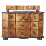 Baroque chest of drawers, 18th century, veneered and inlaid