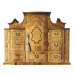 Baroque top cabinet, veneered and inlaid
