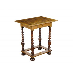 Baroque table, 18th century, South German, veneered and inlaid