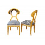Seating set, 20th century Empire style, with ink painting