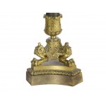 Four-flame candlestick, pair, 19th century, France, cast