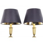 Table lamps, pair, cast bronze