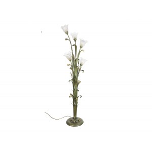 Floor lamp, metal, polychrome, staffed
