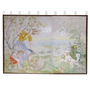 Painted tapestry, 20th century