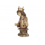 Bust of a king, around 1500, carved and polychromed