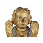 Angel's head, carved wood