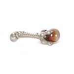Bird's claw with agate ball, silver-plated brass