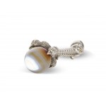 Bird's claw with agate ball, silver-plated brass