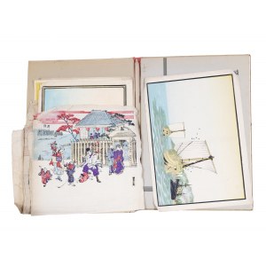 Portfolio with 9 Japanese woodcuts