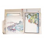 Portfolio with 9 Japanese woodcuts